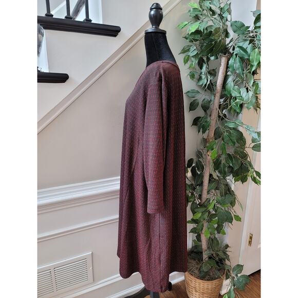 Ellos Shift Dress Women's Size 1X Brown's Polyester Long Sleeves - Picture 4 of 12